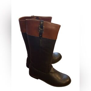 Tommy Hilfiger black and brown Tall riding boots Size 5 Big Girls 5Y